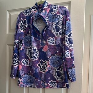 Talbots Purple and Pink Floral Sweatshirt